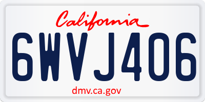 CA license plate 6WVJ406