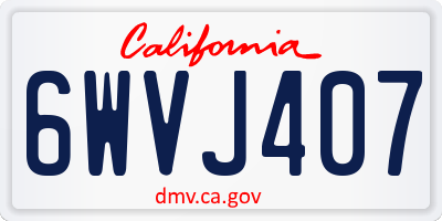 CA license plate 6WVJ407