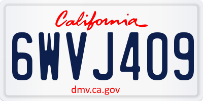 CA license plate 6WVJ409