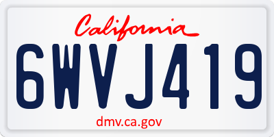 CA license plate 6WVJ419