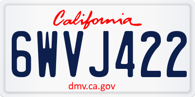 CA license plate 6WVJ422