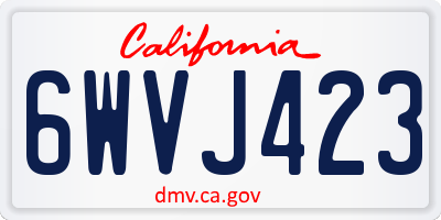 CA license plate 6WVJ423
