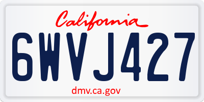 CA license plate 6WVJ427