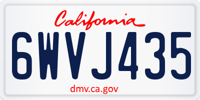 CA license plate 6WVJ435