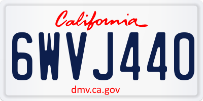 CA license plate 6WVJ440