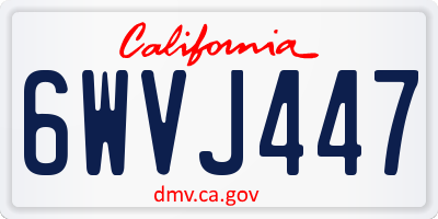 CA license plate 6WVJ447