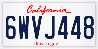 CA license plate 6WVJ448