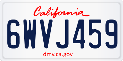 CA license plate 6WVJ459