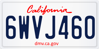 CA license plate 6WVJ460