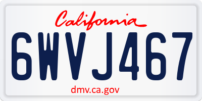 CA license plate 6WVJ467