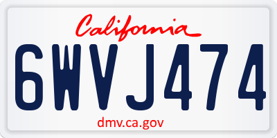 CA license plate 6WVJ474