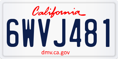 CA license plate 6WVJ481