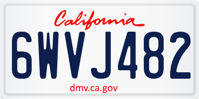 CA license plate 6WVJ482