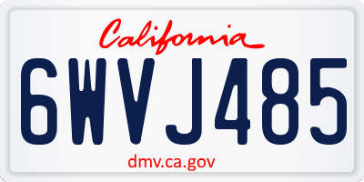 CA license plate 6WVJ485