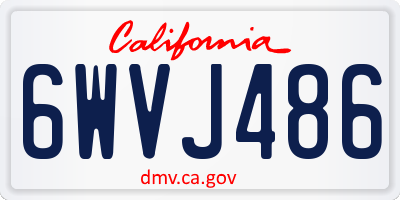 CA license plate 6WVJ486