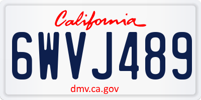 CA license plate 6WVJ489