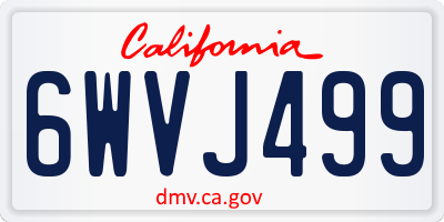 CA license plate 6WVJ499