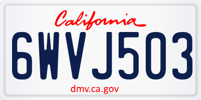 CA license plate 6WVJ503