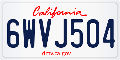 CA license plate 6WVJ504