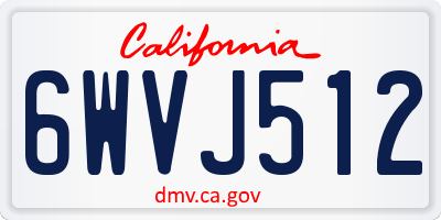 CA license plate 6WVJ512