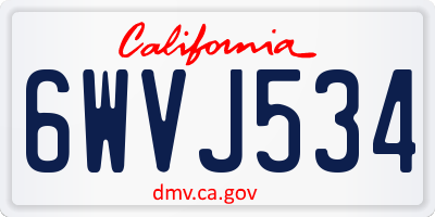 CA license plate 6WVJ534