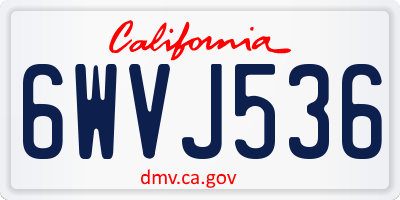 CA license plate 6WVJ536