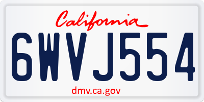 CA license plate 6WVJ554