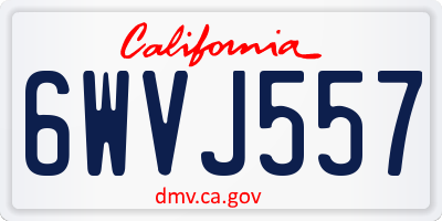 CA license plate 6WVJ557