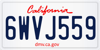 CA license plate 6WVJ559