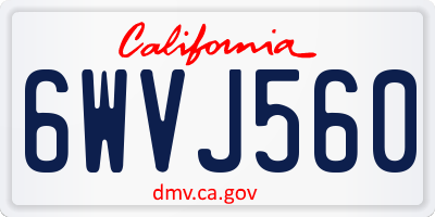 CA license plate 6WVJ560
