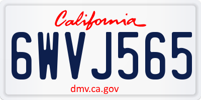 CA license plate 6WVJ565