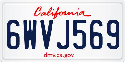 CA license plate 6WVJ569