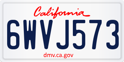 CA license plate 6WVJ573