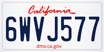 CA license plate 6WVJ577