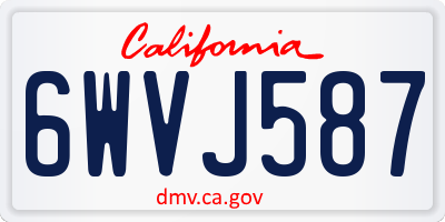 CA license plate 6WVJ587