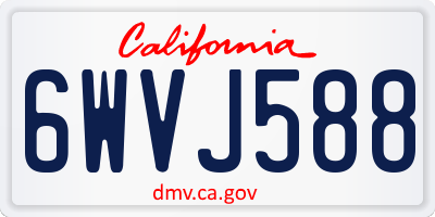 CA license plate 6WVJ588