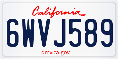 CA license plate 6WVJ589