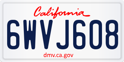 CA license plate 6WVJ608