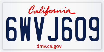 CA license plate 6WVJ609