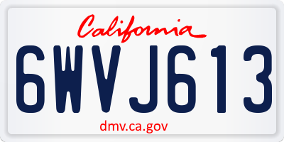 CA license plate 6WVJ613