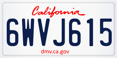 CA license plate 6WVJ615