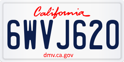 CA license plate 6WVJ620