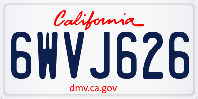 CA license plate 6WVJ626