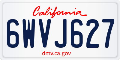 CA license plate 6WVJ627