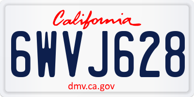 CA license plate 6WVJ628