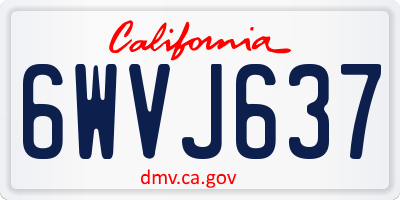 CA license plate 6WVJ637