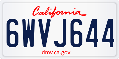 CA license plate 6WVJ644