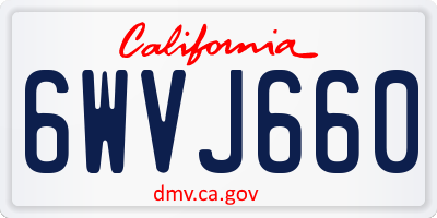 CA license plate 6WVJ660