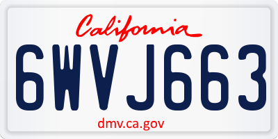 CA license plate 6WVJ663