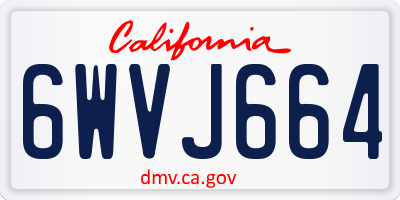 CA license plate 6WVJ664